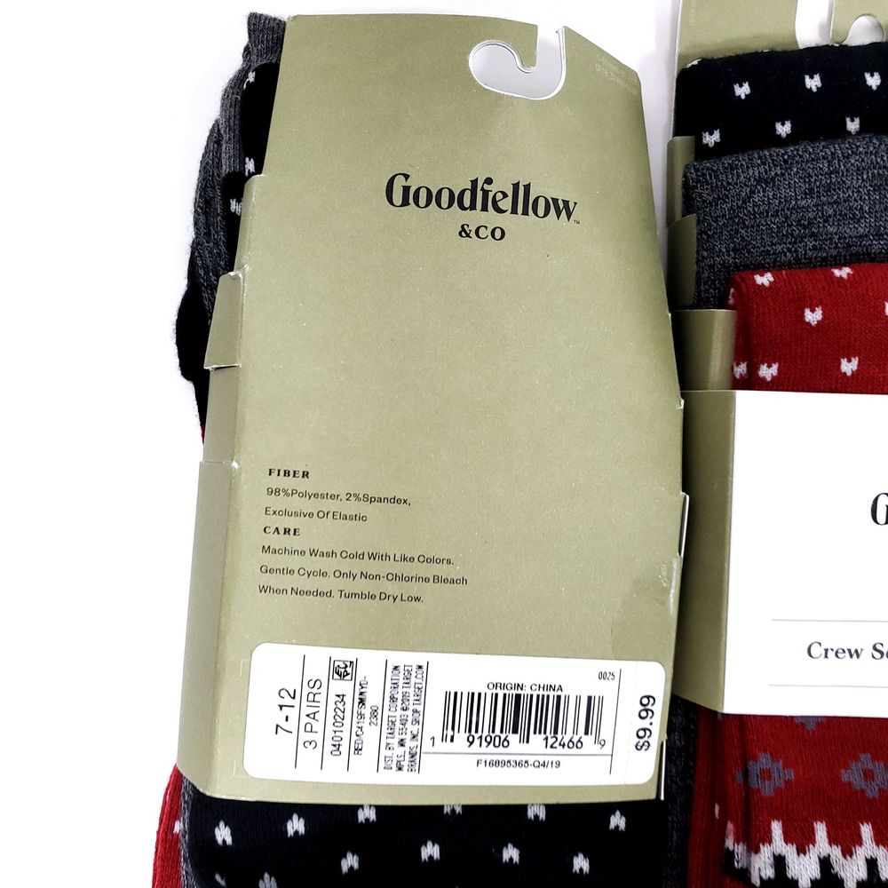 Lot of 2 Goodfellow & Co Men's 3pk Crew Socks - Picture 3 of 6